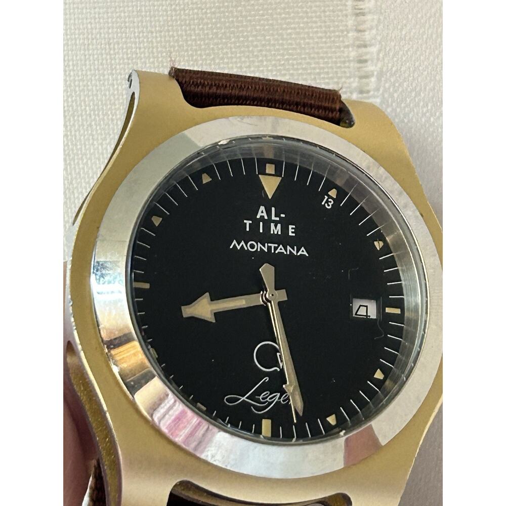 AL-Time Leger Watch 18-2 Yellow Gold Anodized Aluminum 40mm Quartz Aviation - Picture 6 of 16